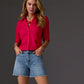 Relaxed cut off denim short Medium Wash