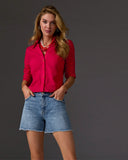 Relaxed cut off denim short Medium Wash