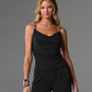 Slinky Rhinestone Knot Knit Top Black