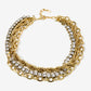 Gold Layered Rope Crystal Chain Necklace Gold