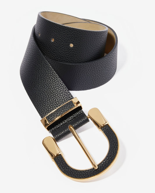 Gold Buckle Belt Black
