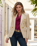 Modern Double-Breasted Blazer Pearl