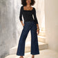 Malibu High Rise Patch Pocket Wide Leg Jean Dark Rinse