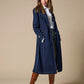 Chic Denim Belted Trench Coat Rinse