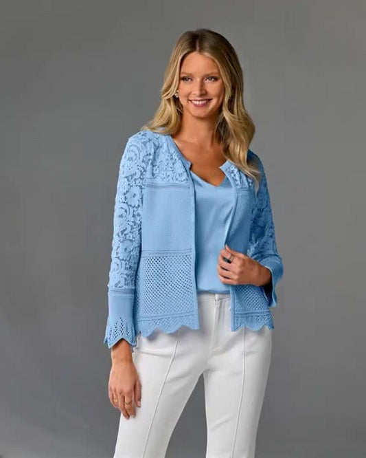 Lace Sweater Cardigan Blue Bell