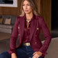 Modern Double-Breasted Blazer Black Cherry