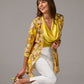 Sequin Embroidered Mesh Hip Length Duster Yellow Multi