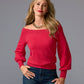 Lightweight Slouchy Sweater Rose Red