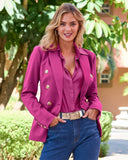 Modern Double-Breasted Blazer Festival Fuchsia