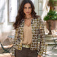 Sequin Embellished Velvet Jacket Cream/Gold