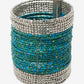 Beaded Turquoise Cuff Silver/Turquoise