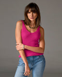 Metallic V Neck Sweater Tank Blossom