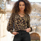 Cheetah V Neck Jacquard Sweater Multi