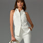 Modern Halter Cut Away Vest Ivory