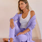 Cotton Comfort Pocket Cardigan Lavender