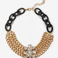 Gold Chain Link Choker Necklace Black/Gold