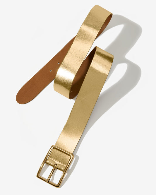 Modern Classic Leather Belt Gold
