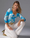 So Effortless Print Scoop Neck Knit Top Ethereal Floral