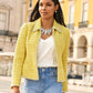 Crystal Trim Tweed Jacket Yellow