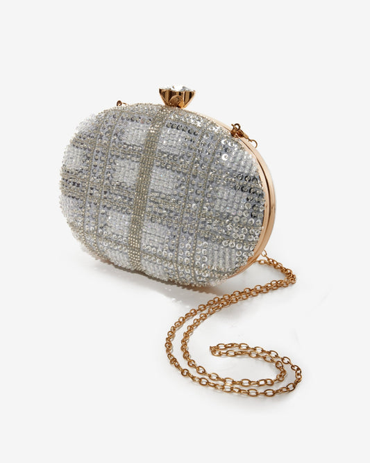 Sparkle Sequin Clutch Silver