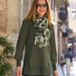 Lightweight Puff Sleeve Tunic Sweater Olive Night