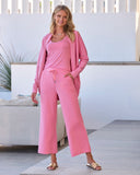 Luxe Lounge Drawstring Wide Leg Pant Rosebloom