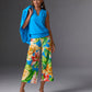 Beyond Travel Wide Leg Crop Print Pant Blue Multi
