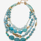 Turquoise and Gold Bead Layered Necklace Turquoise/Gold