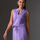 Luxe Lounge Sleeveless Collar Top Bougainvillea