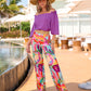 Malibu Print Wide Leg Pant Aloha Florals