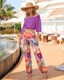 Malibu Print Wide Leg Pant Aloha Florals