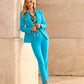 Newport Modern Slim Straight Leg Slit Front Trouser Pant Scuba Blue