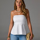 So Sexy Peplum Tube Top Pure White