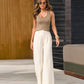 Malibu Wide Leg Effortless Drape Trouser Pant Off White
