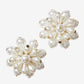 Multi Pearl Stud Earring Off White