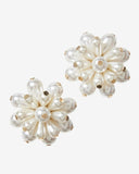 Multi Pearl Stud Earring Off White