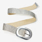 Metallic Coated Raffia Stretch Belt Silver