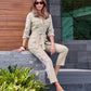 Lace Inset Linen Utility Jacket Tan