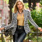 Houndstooth Double Breasted Blazer Black/White