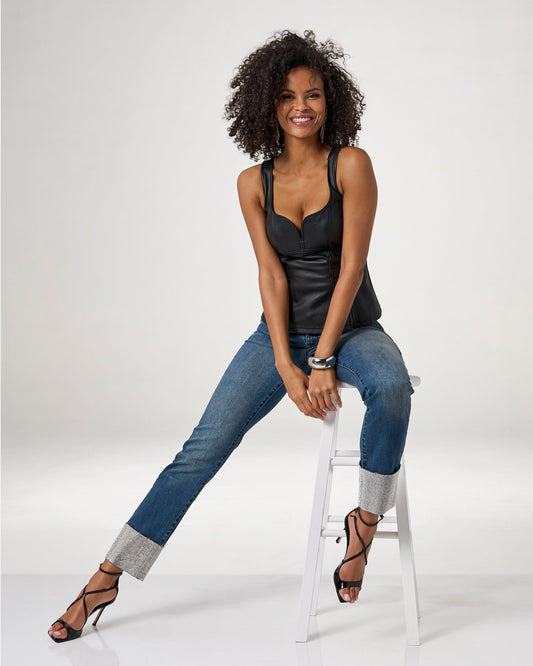 Newport Relaxed Embellished Cuff Jean Medium Wash