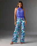 Malibu Print Wide Leg Pant Maldives Abstract