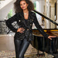 Sequin Double Breasted Blazer Black