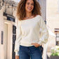 Lightweight Slouchy Sweater Off White