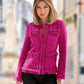 Chain Detail Tweed Parisian Jacket Pink