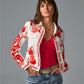 Floral Print Denim Jacket City Chic