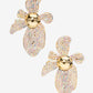 Rhinestone Flower Earring Gold