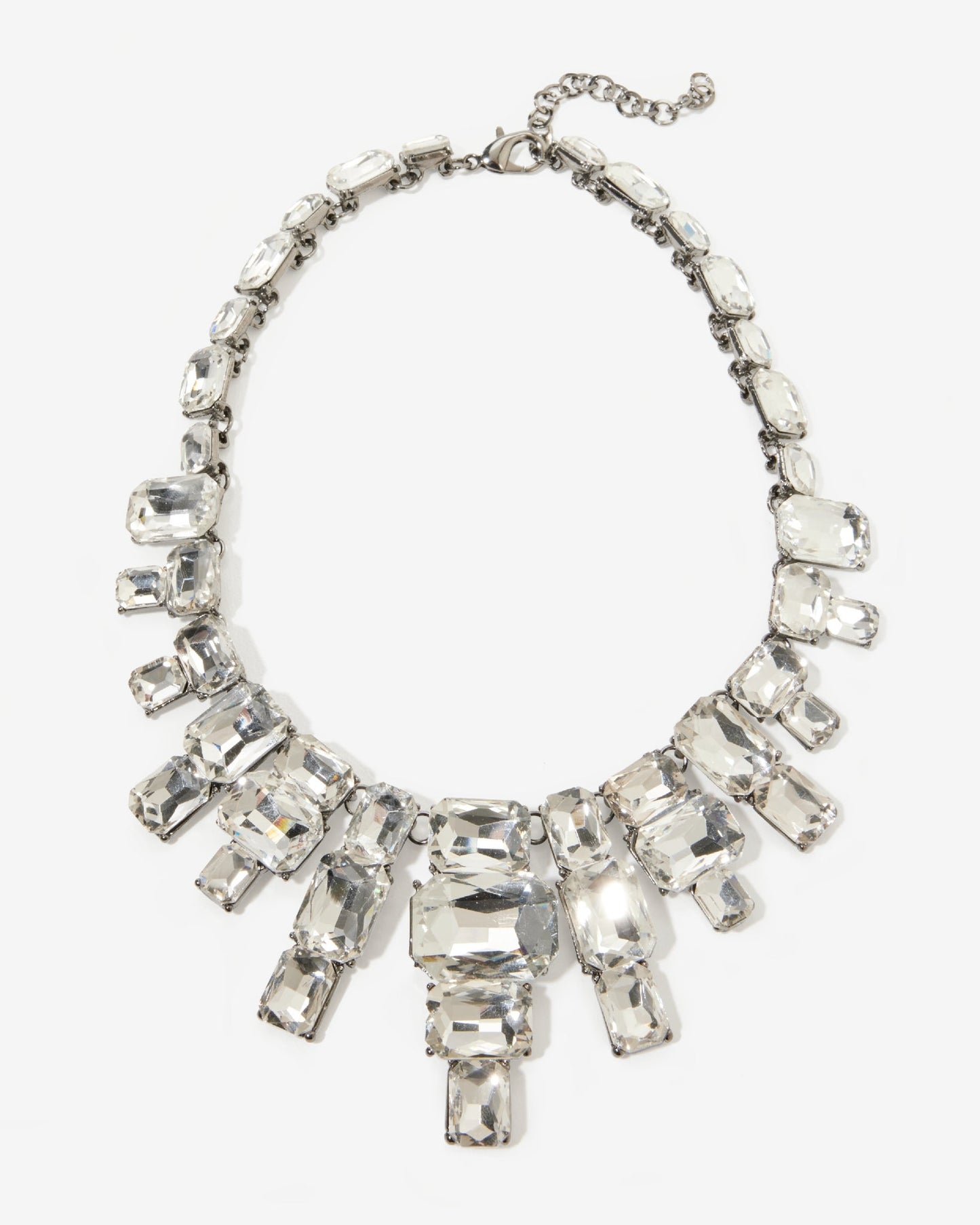 Gem Drop Necklace Silver