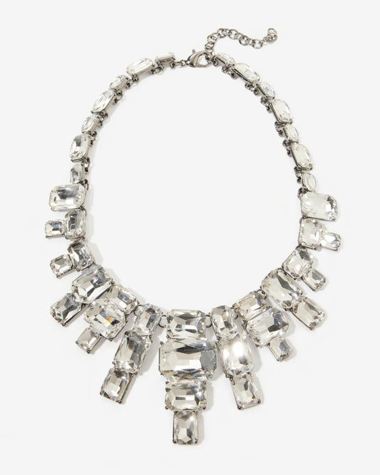Gem Drop Necklace Silver