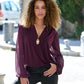 So Chic Chiffon Sleeve Surplice Top Potent Purple