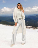 Malibu Faux Leather Wide Leg Five Pocket Pant Silver